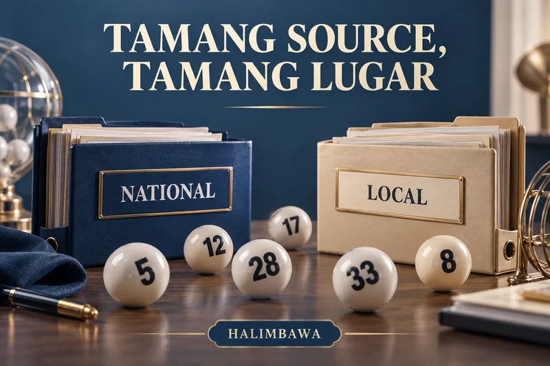 Original lottery illustration: National versus local source scope. Sample labels, not actual results.