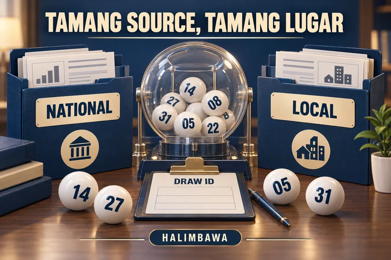 Explanatory illustration: National versus local source scope. Sample labels, not actual results.